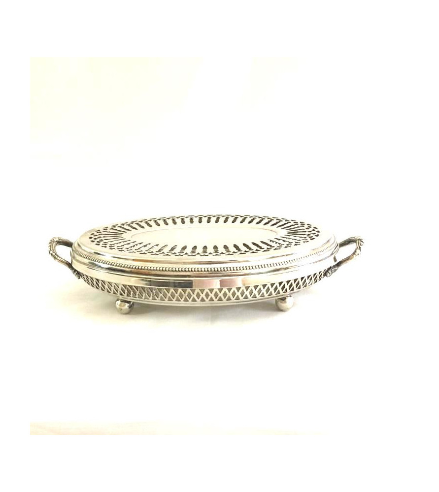 Ancien Chauffe-plat En Métal Argenté - Vintage French Dish Warmer