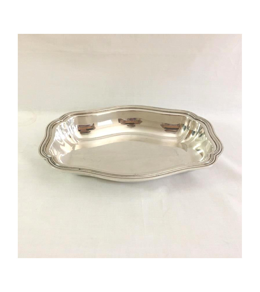 Plat rond métal argenté vendu par notre petite brocante Valence