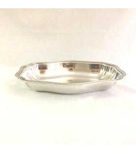 Plat rond métal argenté vendu par notre petite brocante Valence