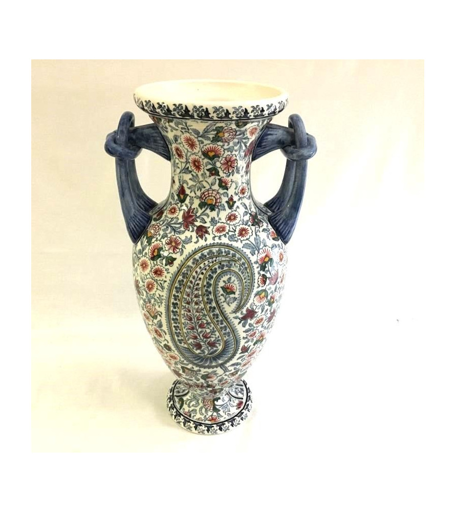 Grand vase de Gien motif Cachemire vendu par notre petite brocante