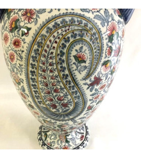 Grand vase de Gien motif Cachemire vendu par notre petite brocante