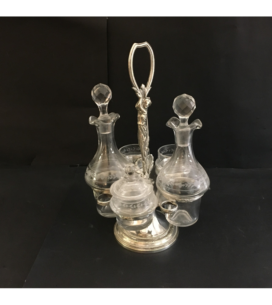 Huilier vinaigrier en métal argenté vendu par notre petite brocante