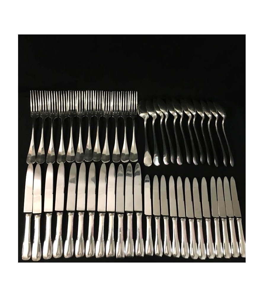 Ménagère Uniplat vieux Paris 48 pièces en métal argenté