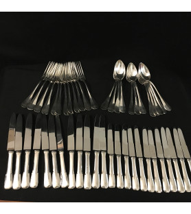 Ménagère Uniplat vieux Paris 48 pièces en métal argenté