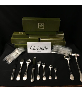 Ménagère en métal argenté "Christofle Perles" Vendue par notre petite brocante