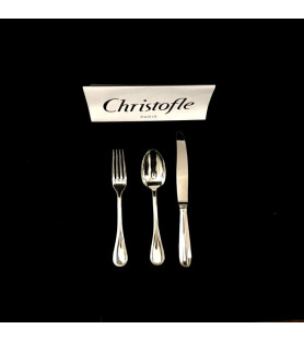 Ménagère en métal argenté "Christofle Perles" Vendue par notre petite brocante