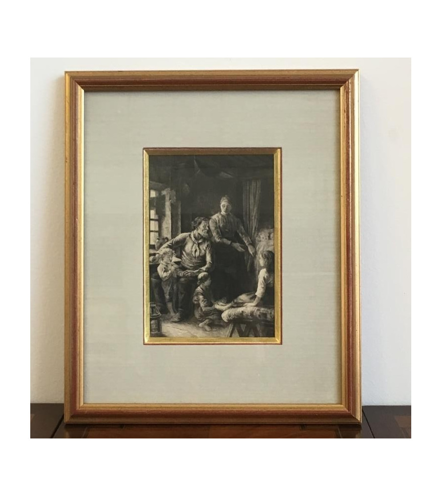 Gravure d'un château en ruine en Allemagne